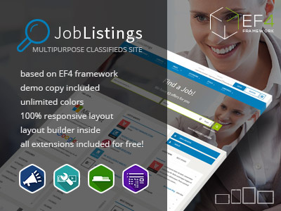 JM Joblistings - multipurpose classifieds portal ads classifieds joomla joomla template