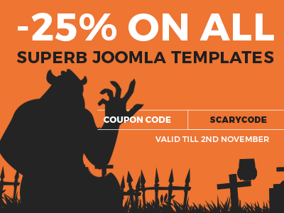 Halloween Joomla templates sale is running.