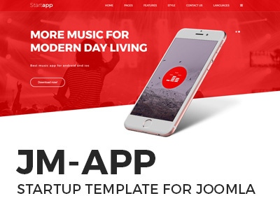 Startup & product presentation Joomla template joomla page startup ui ux web website design