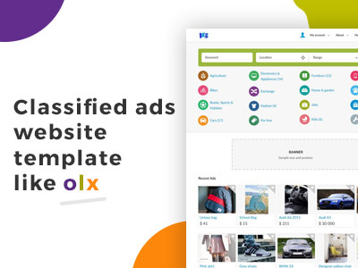 Classified ads website template software like OLX advertising classifieds web website