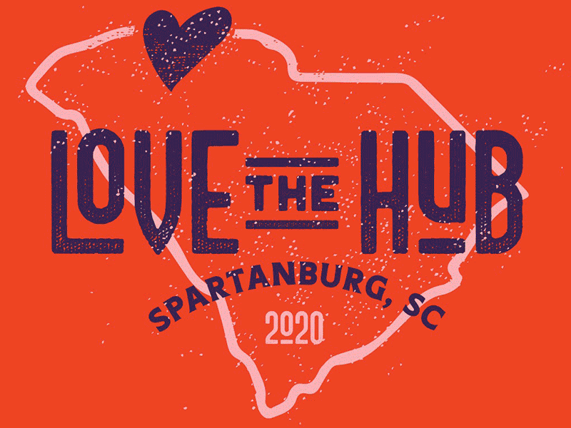 Love The Hub shirt design christian gritty hometown jesus local love ministry rural sc southcarolina spartanburg textured tshirt vintage
