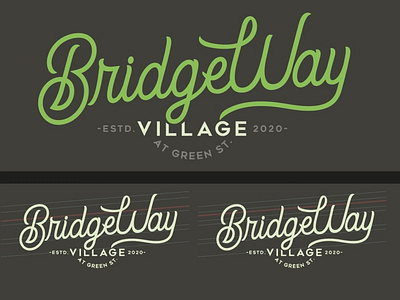 BridgeWay Village Logo WIP branding lettering logo typography