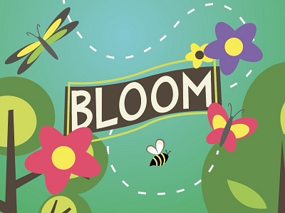 BLOOM bloom bugs butterfly cute flowers flowery forest illustration insects woodlands
