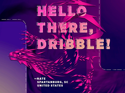 hello dribble! dragon eye firstshot hello hellodribbble illustration pink vector