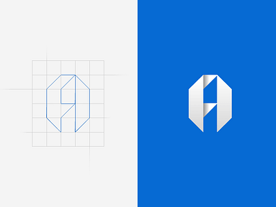 AstraFab™ a astra blue concept f fab flat logo pictogram trajlov