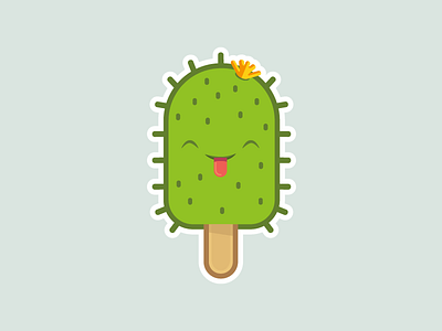 Lick me cactus free ice icecream lick magnet stickermule tongue