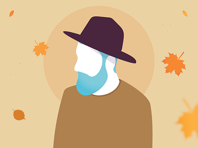 Autumn autumn avatar beard brown design hat jesen leaves orange pic profile trajlov