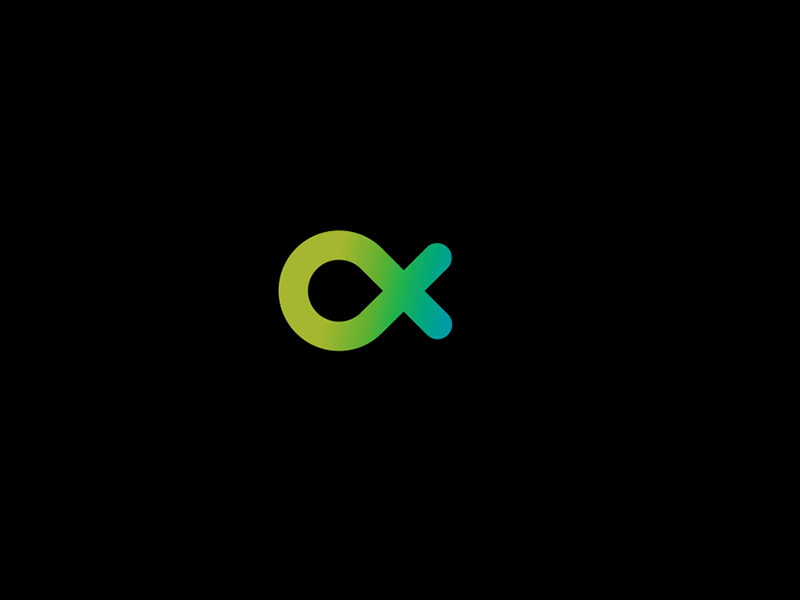 Animated loop circle design endless graphic green logo loop square symbol trajlov