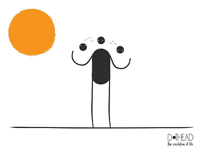 D•thead black circle dot dothead head illustrations sun trajlov