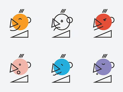 emogeo behance colors emogeo emoji emotions geometric illustration line lines shapes trajlov triangle
