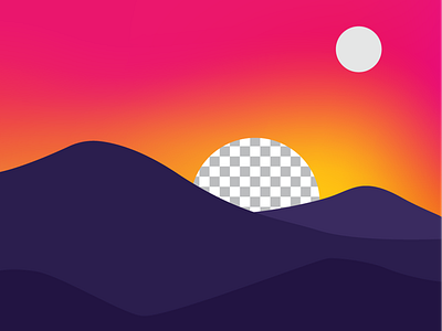 Brda III circle colors design dribbble hills horizon illustration moon pink planet project purple summer sun sun logo trajlov