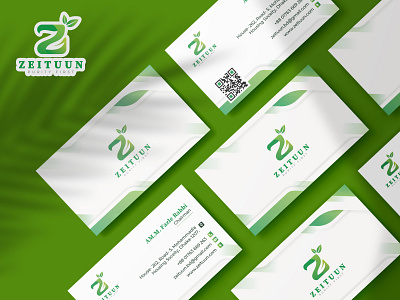 Zeituun Business Card Design brand brand design brand identity branding business card business card design business cards businesscard clean green logo logo design logotype minimalist nature template template design visiting card visiting card design visitingcard