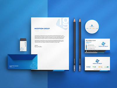 Inception Group | Logo and-Business Card with Brand Identity 3d bar brand design brand identity brand kit design branding business card business card design company logo envelope design graphic design logo logo design print design stationery design ui visiting card