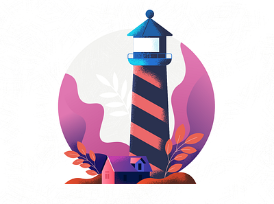 A lighthouse without a light art flat illustration illustration art lighthouse vector