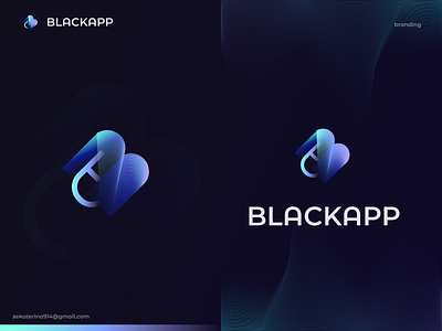BlackApp Logo Concept 2023 a b black bland branding geometry gradient graphic design letter logo logotype