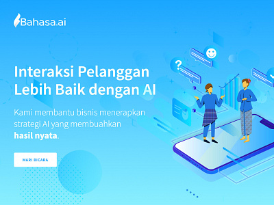 Digital Illustration for Bahasa.ai artificial intelligence blue digital illustration graphic design graphicdesign illustration vector