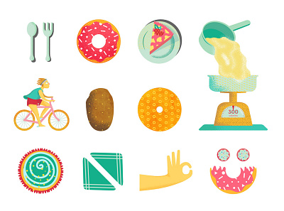 It's Okay To Eat Donuts! Digital Illustration design design assets digital art digital illustration donut donuts graphic design texture textured vector vector