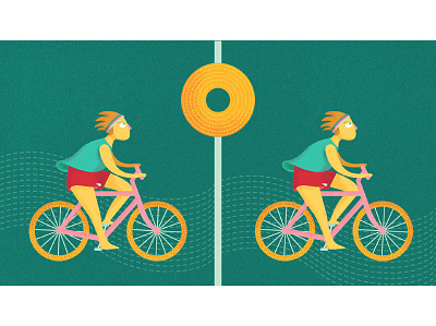 It's Okay To Eat Donuts! Digital Illustration bike biker character design digital art digital illustration donut graphic design illustration vector