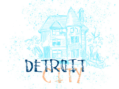 Detroit city design illustration logo typography vector