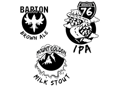 Barton Brewing Co. Illustrations beer art branding design illustration label design label packaging logo vector