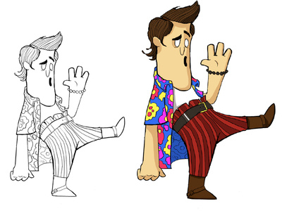 Ace Ventura cartoon character design illustration