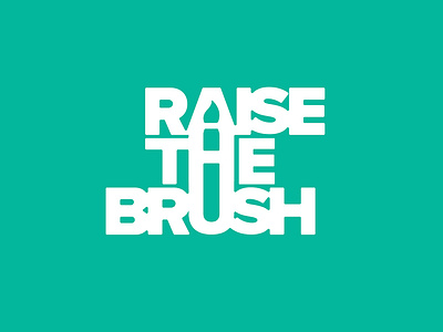 Raise the Brush branding design icon illustration logo typography vector