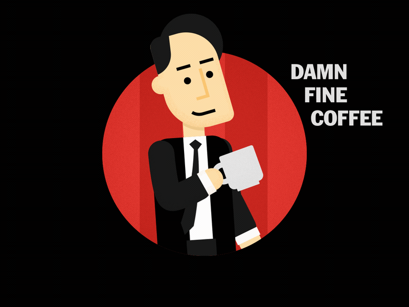Agent Cooper after effects character animation coffee cooper gif logotype red showtime twin peaks