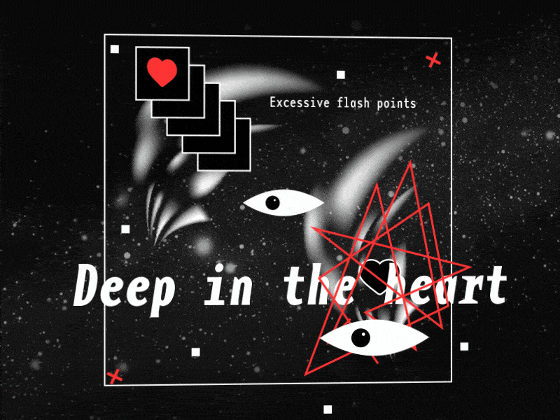 Deep aftereffects animation cold wave cosmos deep eye fake3d heart joy division loop motion art noise psychedelic red