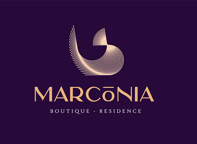 Marconia Logo and Branding abstract logo branding design elegant logo hotel branding hotel logo icon identity design illustration logo luxury logo purple symbol symbol icon vector
