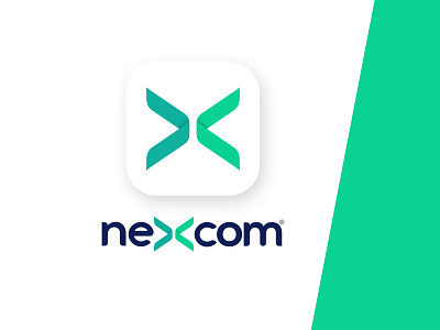 A symbol concept for Nexcom branding communication design design design agency graphic graphic design icon identity identity design illustration logo logo a day logo design symbol symbol design symbol icon vector x letter x logo x symbol