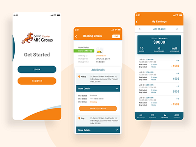 Covid Courier App UI Design