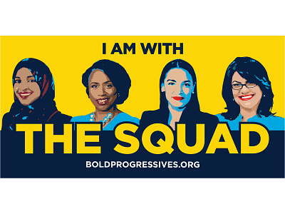 "I am With The Squad" bumper sticker design illustration merch merch design merchandise political vector
