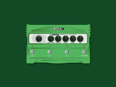 Line 6 DL4 Delay Modeler Pedal guitar effect guitar pedal illustration