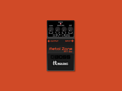 Boss MT-2W Waza Craft Metal Zone Distortion Pedal guitar effect guitar pedal illustration