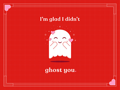 I've been ghosting along ghost heart illustration valentines day vday vector