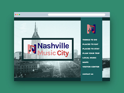 Nashville Informational Site V2 city concept design landing logo music nashville page web