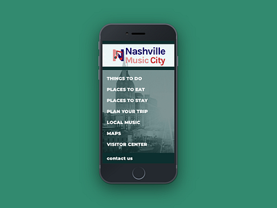 Nashville Informational Site: Mobile Version city concept design landing logo music nashville page web