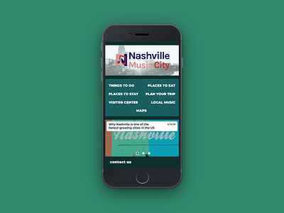 Nashville Informational Site: Mobile Version V2 city concept design landing logo music nashville page web