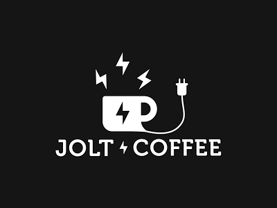 Jolt Coffee Logo bolt coffee electric jolt logo mug plug triangle typography