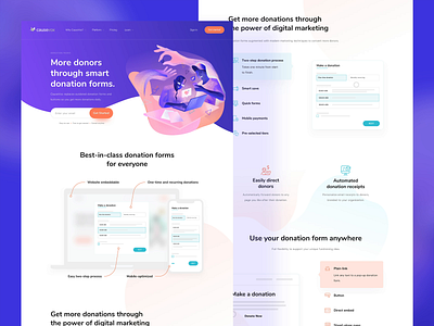 Causevox 🦄 – Donation Page aep animated ui animation animations causevox crowdfunding product page ux uxui website