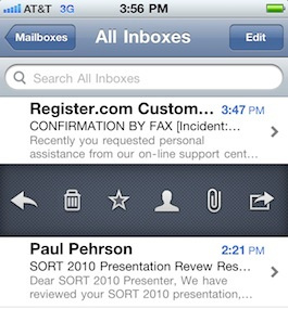 iOS Mail Options email ios want