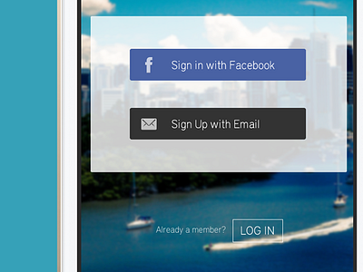 Log-in app button facebook icon login mobile