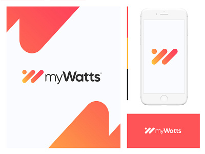 myWatts logo and brand design branding design logo vector web