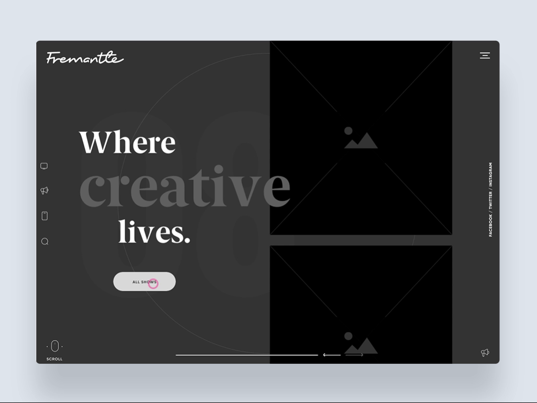 Motion concept for entertainment website