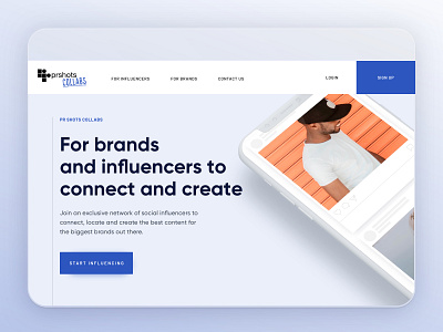 PR shots collabs - website design... design minimal ui web