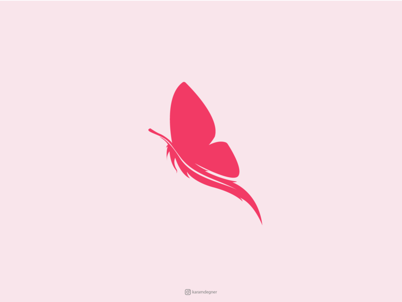 Download Butterfly +Feather logo by karam ezoubir on Dribbble