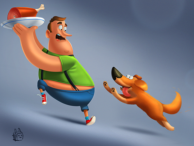 Man and dog character dog igoryozzi igorzubkov man yozzi