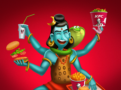 Shiva advertising cartoon character chracter igoryozzi igorzubkov kfc shiva yozzi