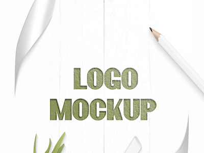 Logo Mockup on white wall branding design idenity logo logo mockup mock up mock up mockup mockup psd mockups photoshop plant psd psd mockup texture white background white mockup