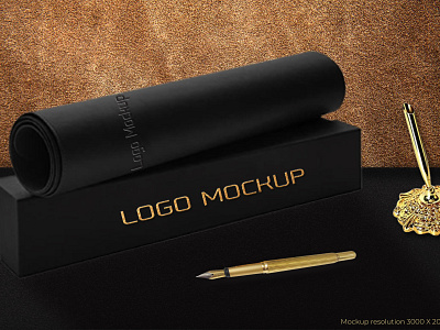 Luxury desktop mockup box branding design desktop gold gold foil idenity logo logo mockup luxury mock up mockup mockups paper pen photoshop psd psd mockup